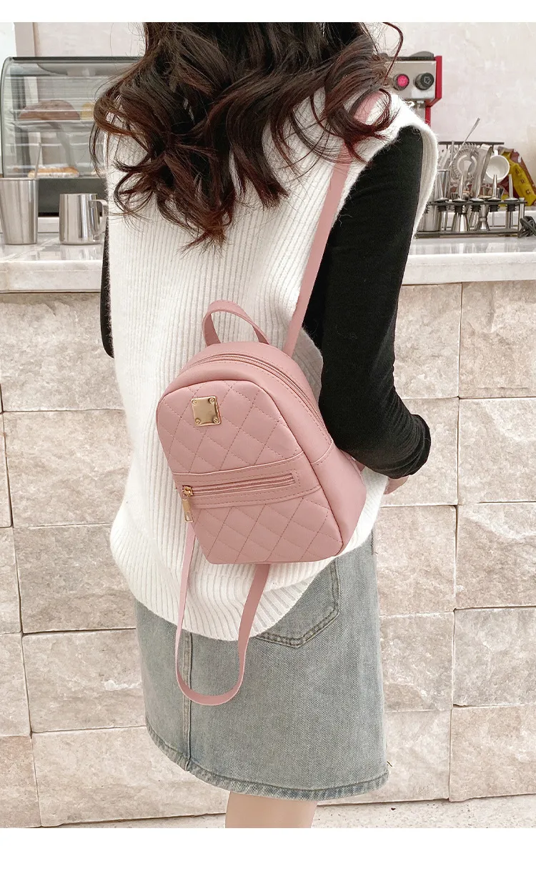 Venta al por mayor de fábrica mochila portátil de cuero PU para mujeres y chicas