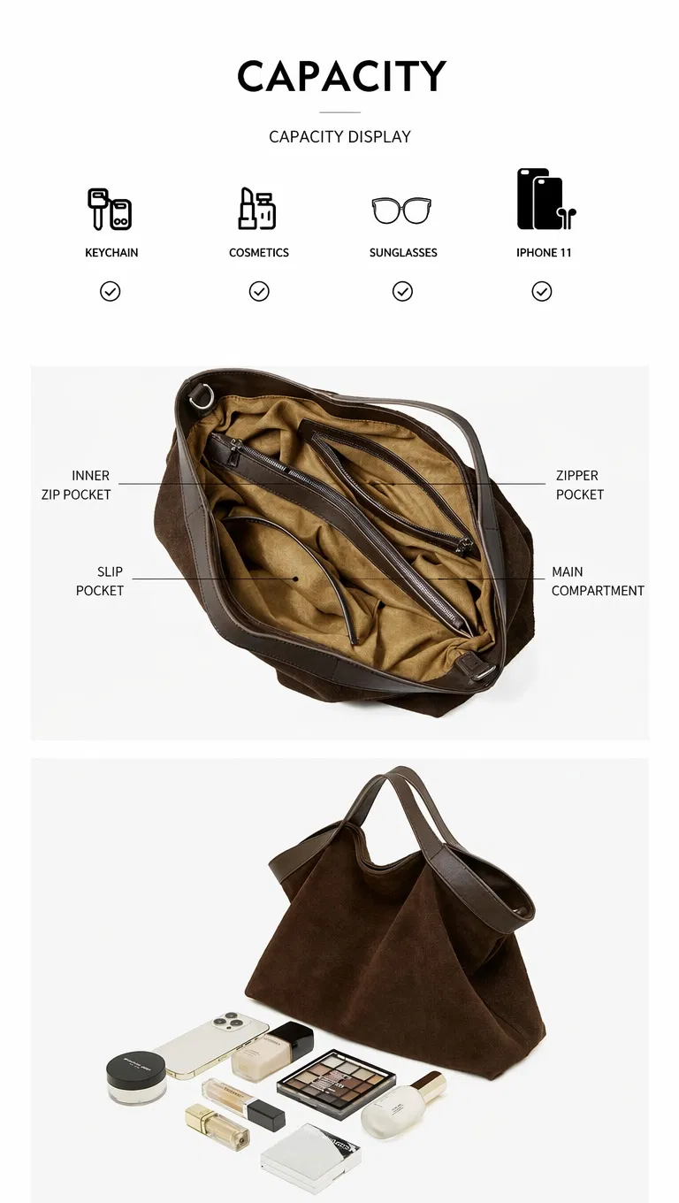 Bolso de hombro de piel para diario y oficina