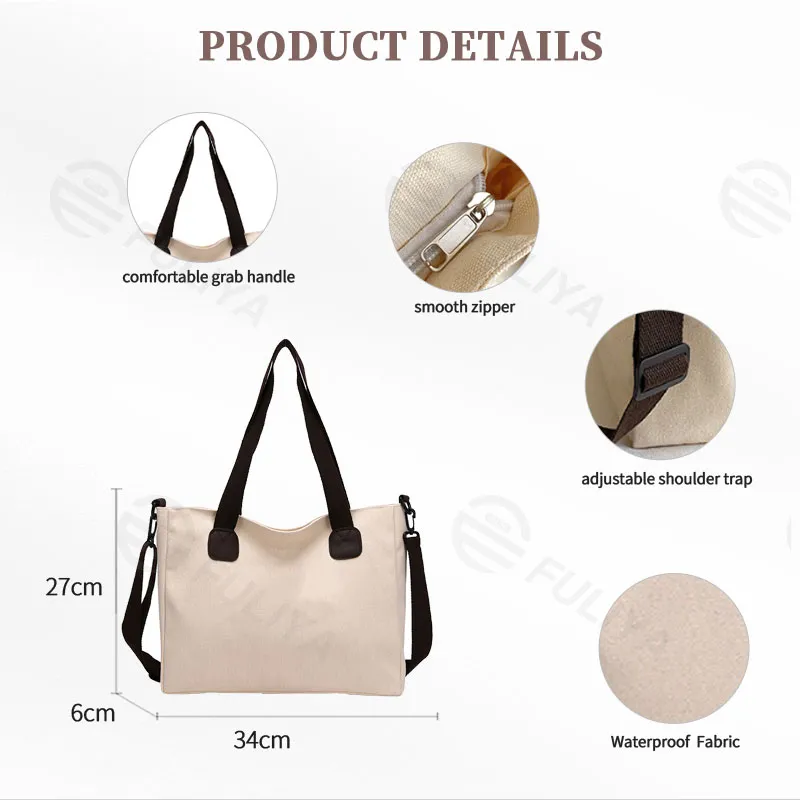 Bolso de hombro cruzado casual para mujeres, bolso de compras personalizado, bolsa tote personalizada