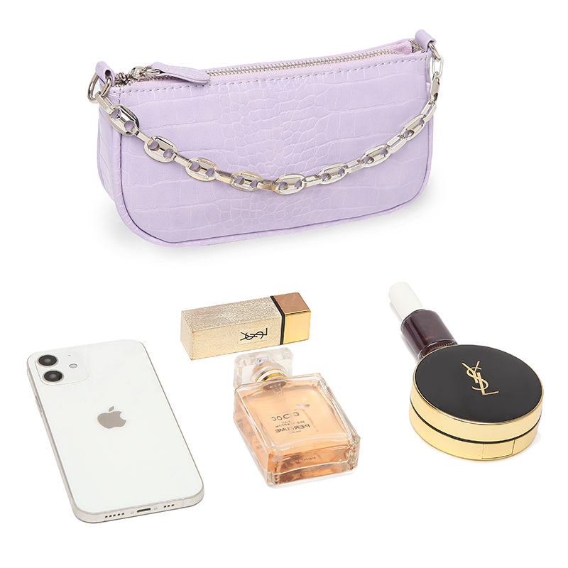 Bolso de hombro para mujer Crocodile Candy Hobo con cadena de metal de buena calidad
