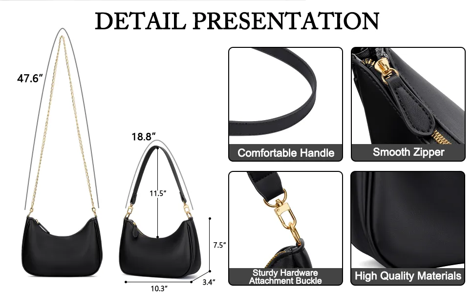 Bolso de hombro retro para mujeres, bolso de diseñador elegante