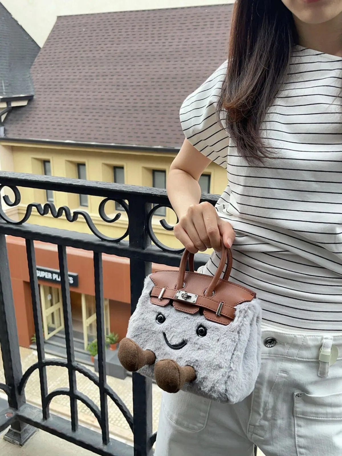 Bolso de mano de peluche Jellycat estilo muñeca suave de tela, bolso de hombro de moda