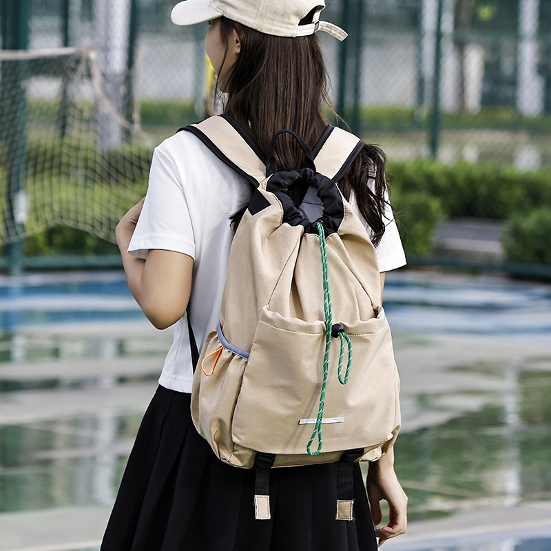 Mochila de cordón para deportes y gimnasio para mujeres y hombres, mochila grande y ligera con cremallera