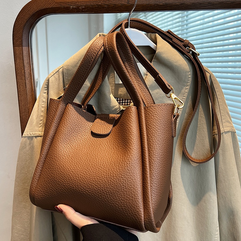 Bolso cruzado de hombro de estilo clásico, elegante y versátil, de cuero PU para mujeres