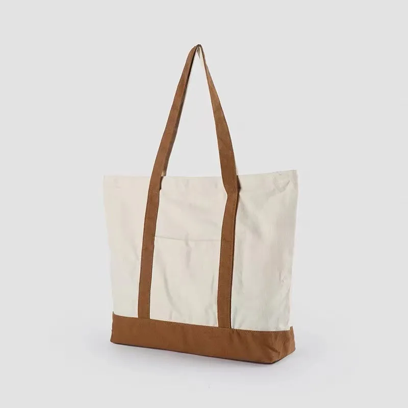 Venta caliente de bolsa de lona de algodón personalizada de gran capacidad, bolsa tote de gran tamaño