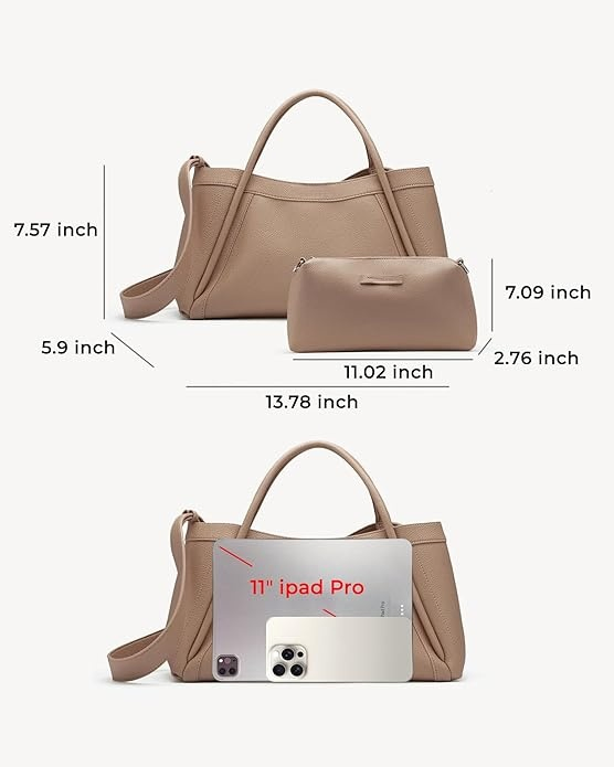 Bolso de Cuero Vegano para Mujeres, Bolso Hobo de Hombro, Bandolera con Monedero a Juego, Estiloso Bolsa de Mano
