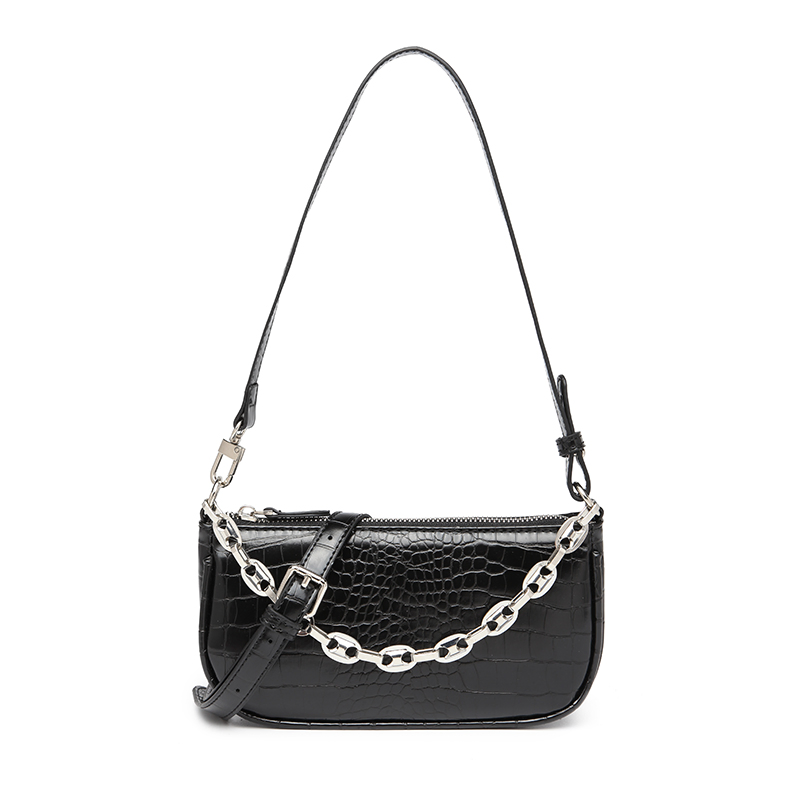 Bolso de hombro para mujer Crocodile Candy Hobo con cadena de metal de buena calidad