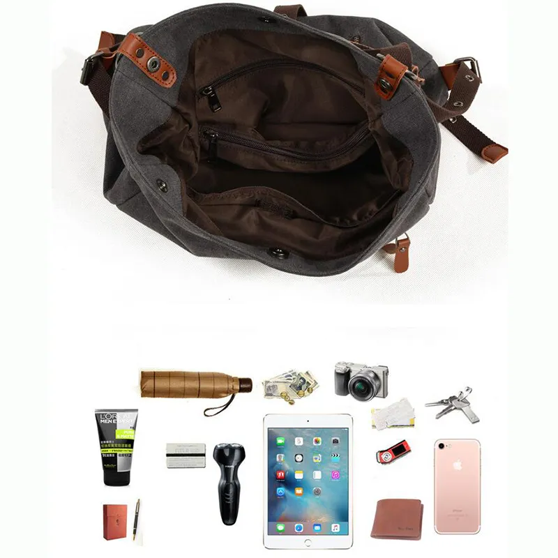 Mochila de lona vintage casual para mujeres vista 2