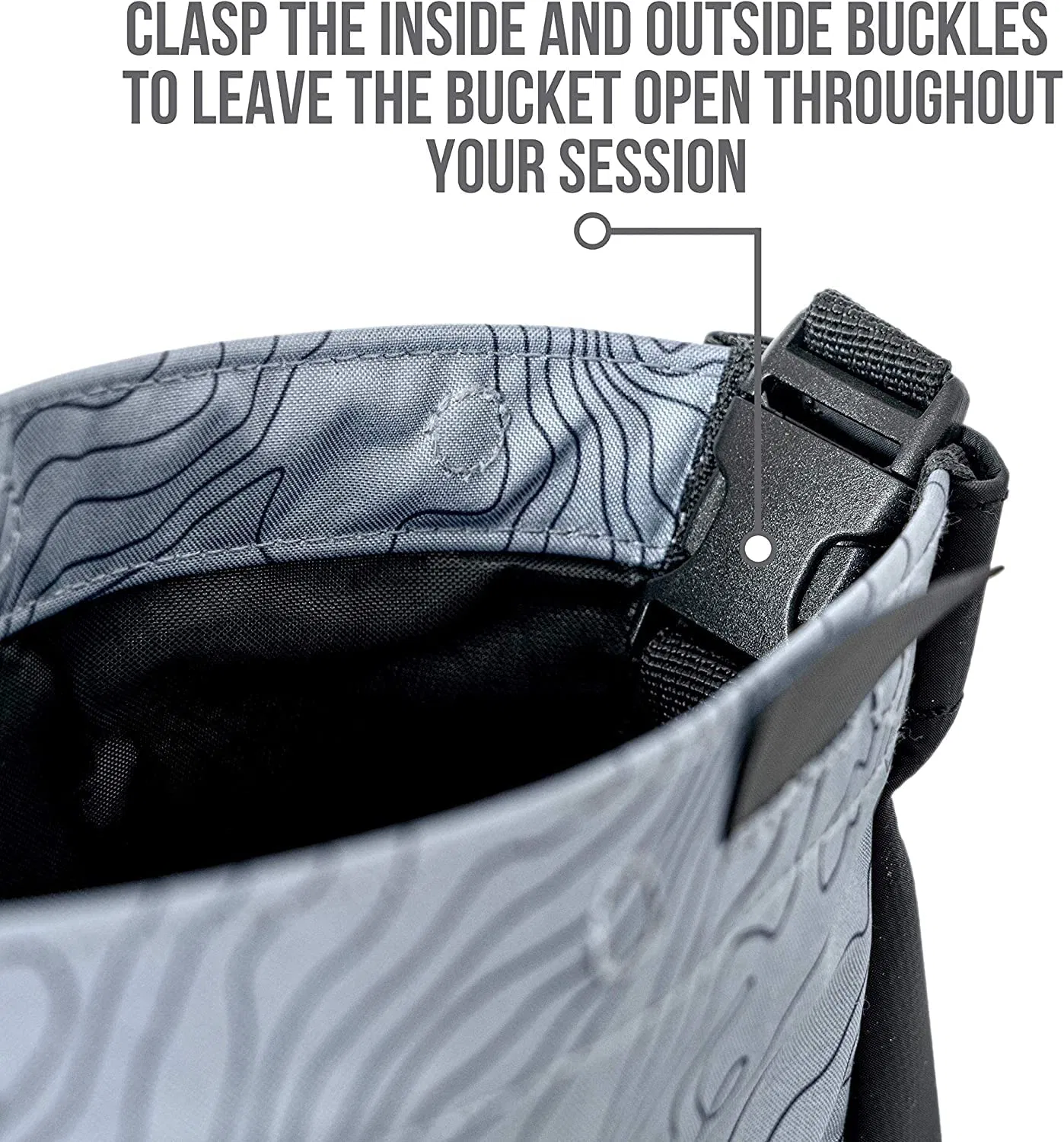 Bolsillo de tiza exterior para hombres, bolsa de tiza grande, color gris claro, con cierre magnético