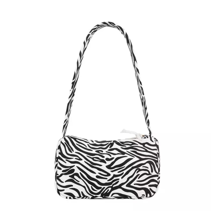 Bolso de lona para chicas, bandolera nueva retro con estampado de vaca cebra, bolso personalizado para mujeres, bolso lindo para mujeres