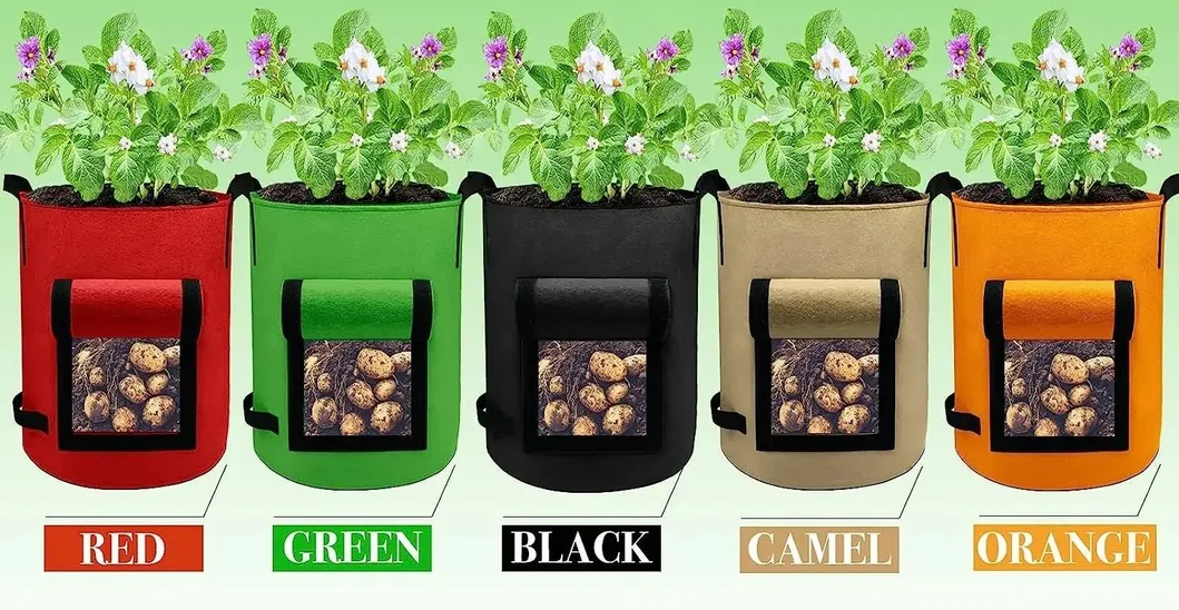 Bolsas de plantación de verduras de malla múltiple, camas de plantación de fieltro, cubos de plantación cuadrados para balcones