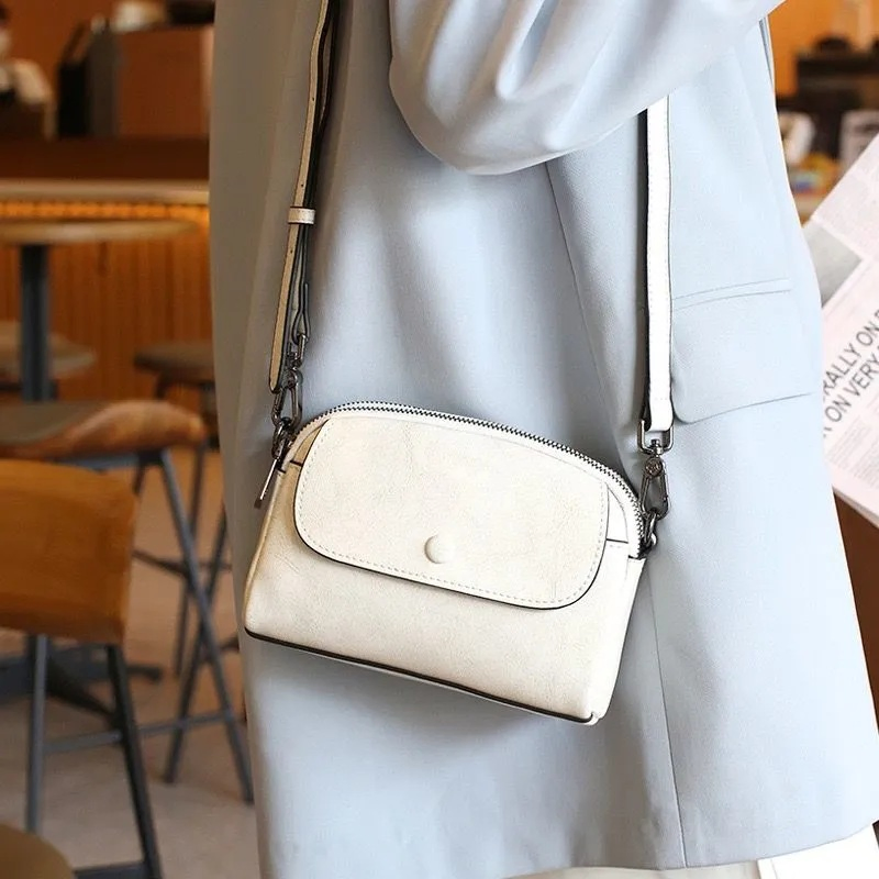 Bolso de mujer, primavera verano de moda 2026 nuevo estilo, bolso cruzado de cuero genuino para mujer, mini bolso versátil para el hombro