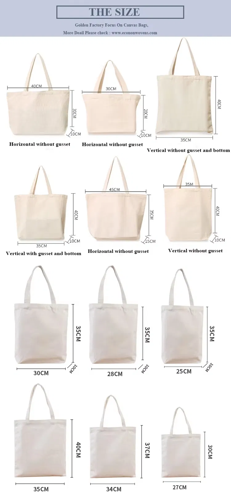 Bolsa de Lona Resistente, 16oz Bolsa de Algodón, Bolsa Promocional de Trabajo
