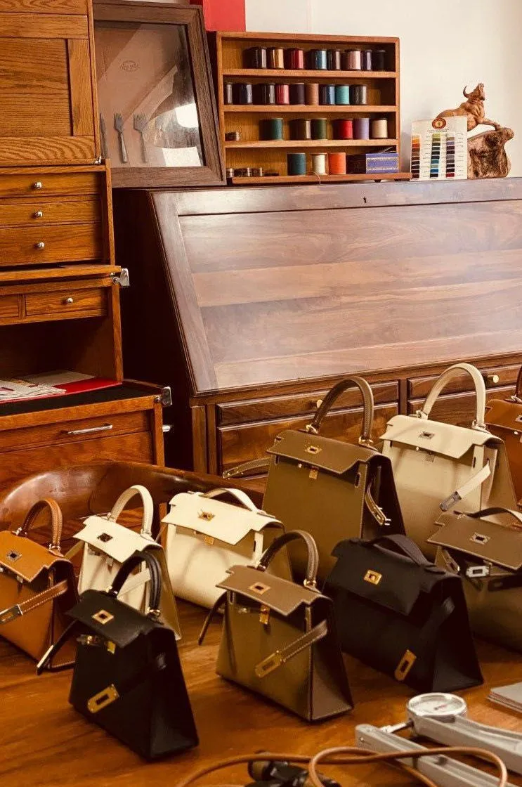 Bolso de mano de platino en cuero Togo para damas, bolso de lujo