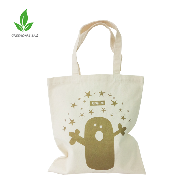 Bolsa de compras de lona de algodón promocional natural de tamaño estándar al por mayor y barata