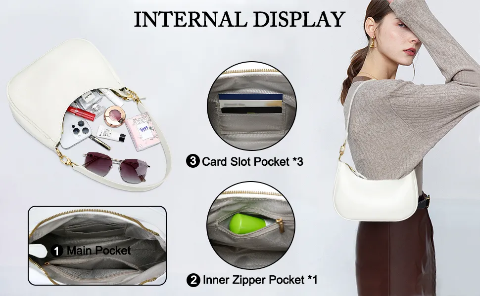 Bolso de hombro retro para mujeres, bolso de diseñador elegante