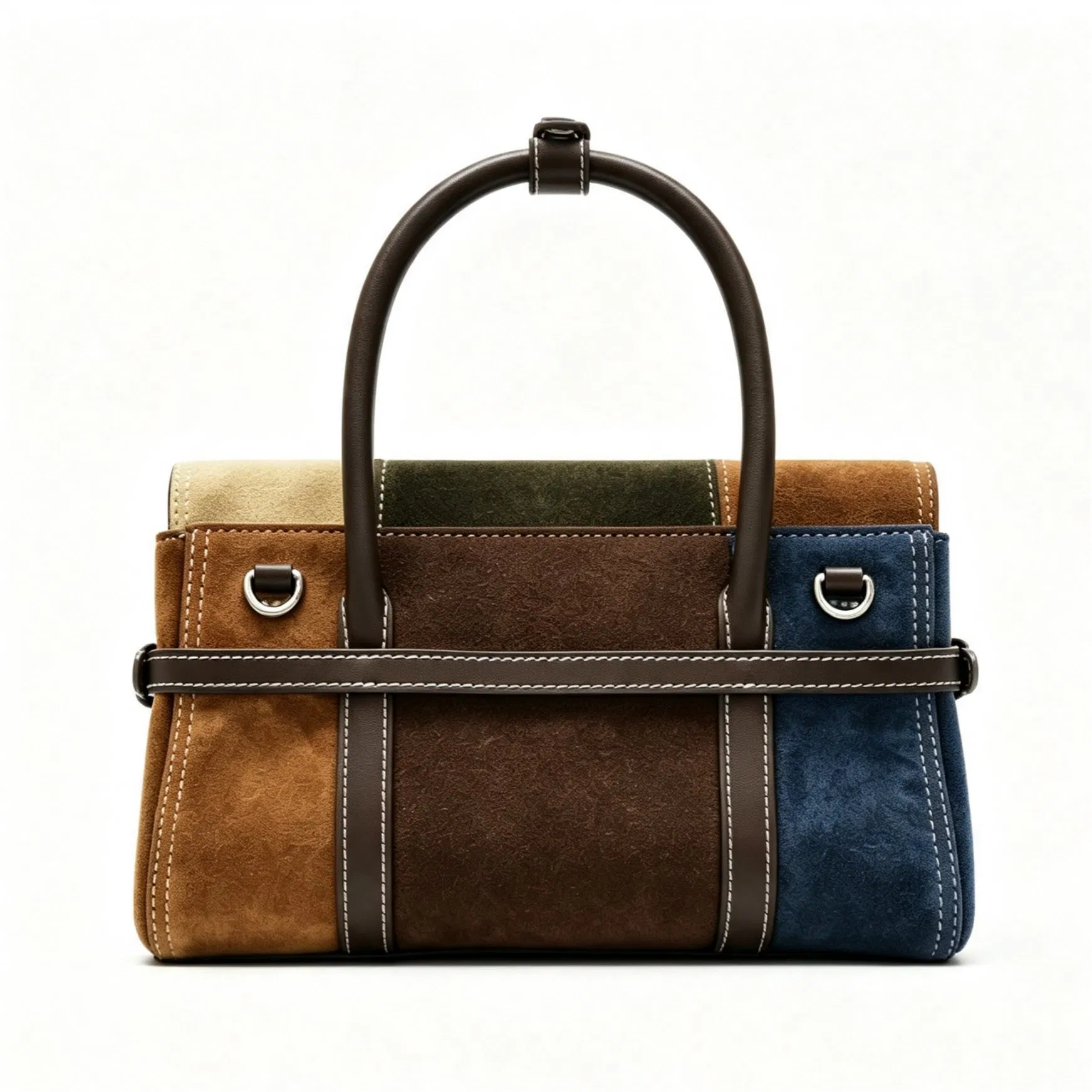(WX1024) Bolso Mini Cuadrado de Color Bloque Lujo Niche Mujeres Commuter Bandolera