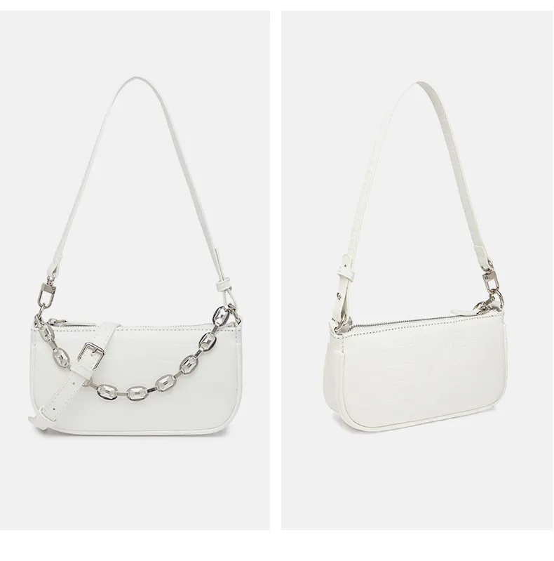Bolso de hombro para mujer Crocodile Candy Hobo con cadena de metal de buena calidad