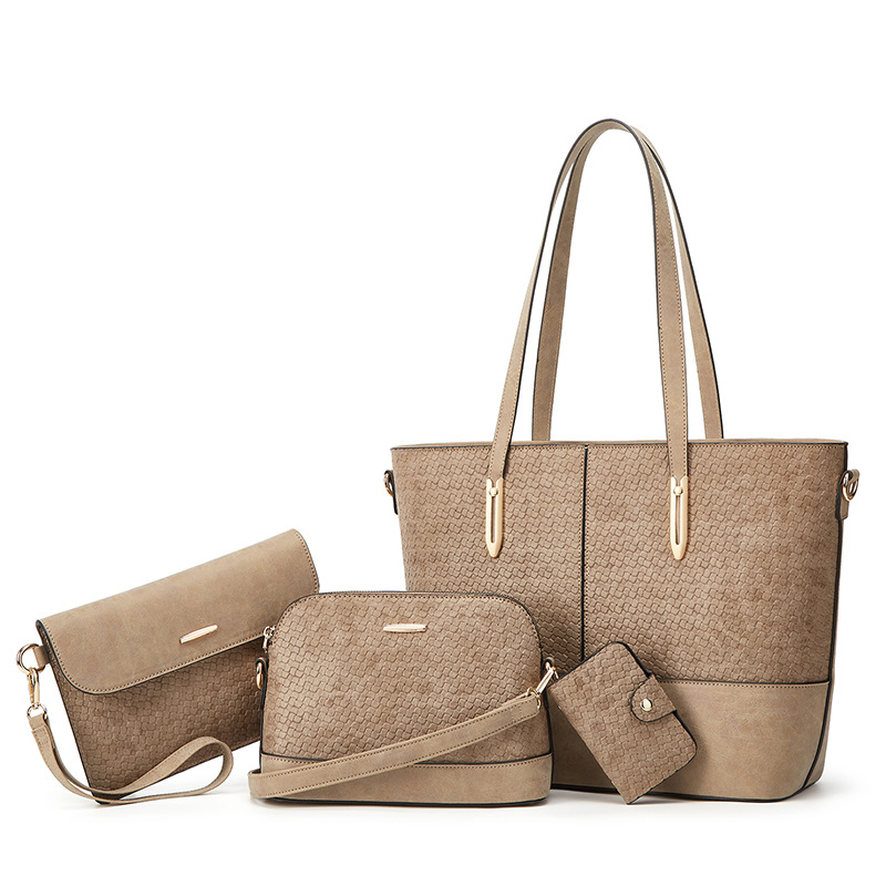 Bolsa tote premium de lino orgánico tejido de macramé de cuero vegano metálico con lentejuelas para trabajo, gimnasio, yoga y pañales