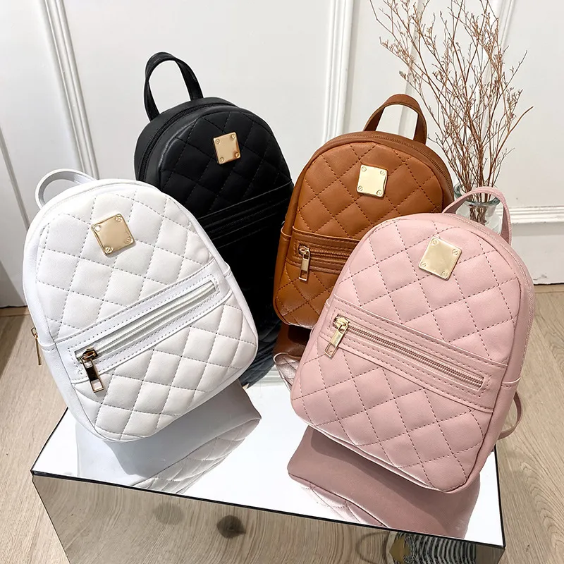 Venta al por mayor de fábrica mochila portátil de cuero PU para mujeres y chicas