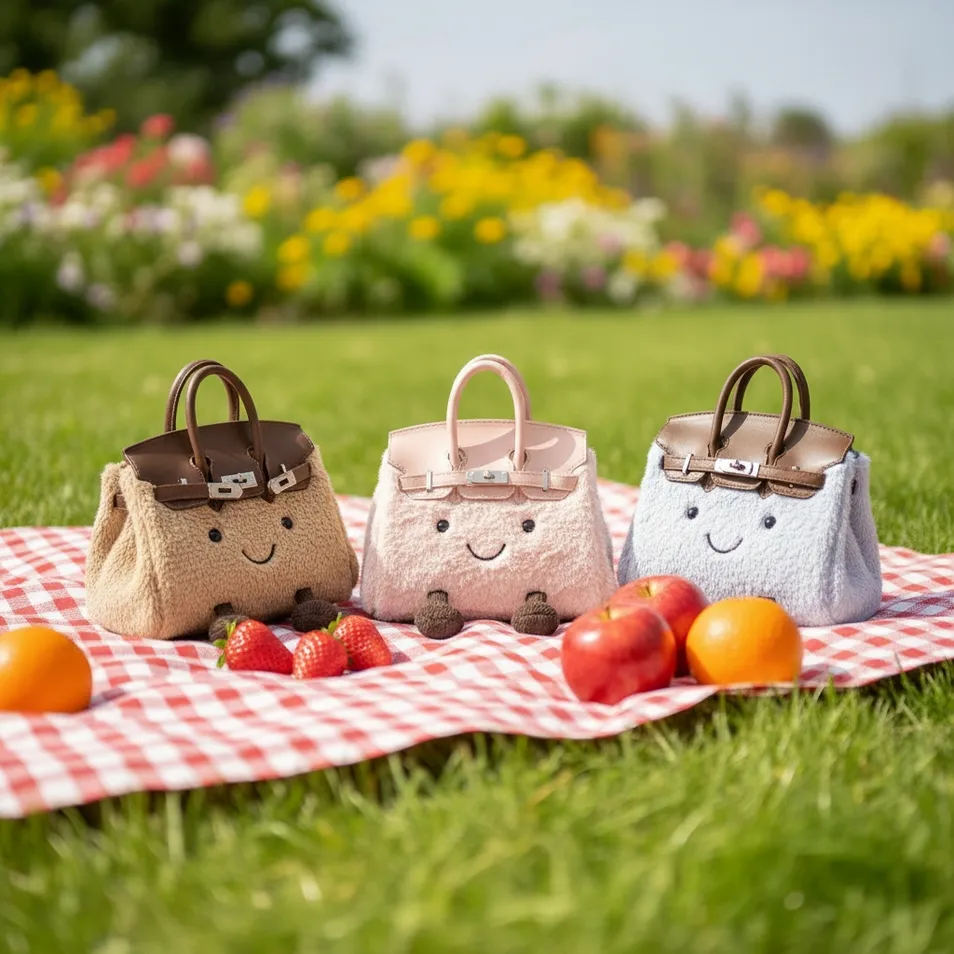 Bolso de mano de peluche Jellycat estilo muñeca suave de tela, bolso de hombro de moda