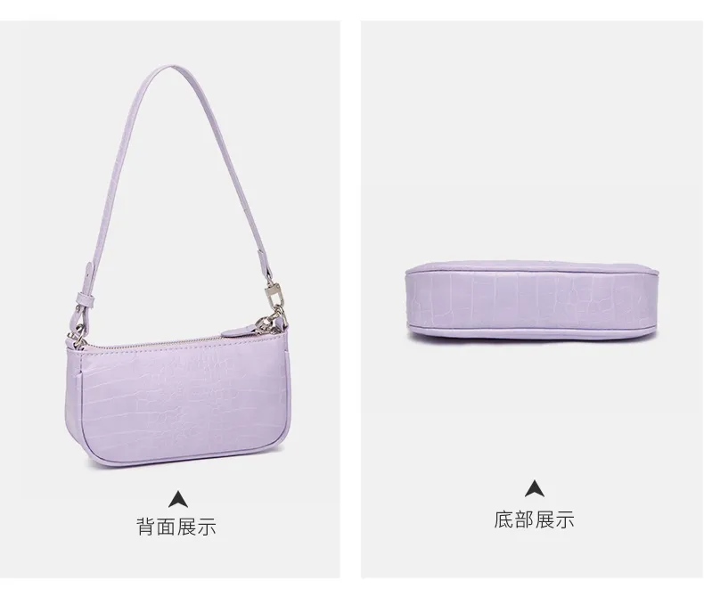 Bolso de hombro para mujer Crocodile Candy Hobo con cadena de metal de buena calidad