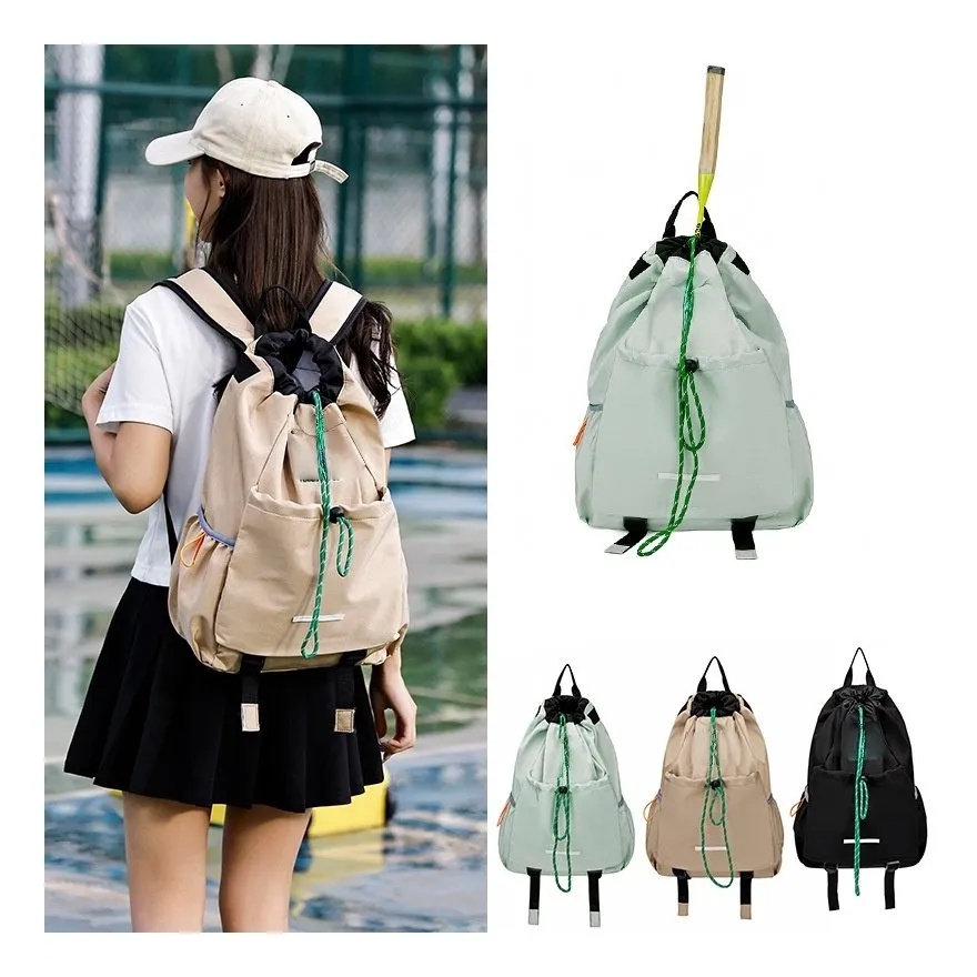 Mochila de cordón para deportes y gimnasio para mujeres y hombres, mochila grande y ligera con cremallera