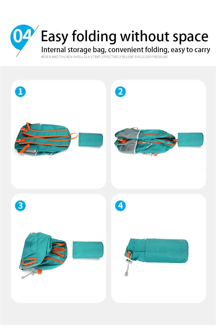 Bolsa de hombro plegable para hombres y mujeres, mochila de gran capacidad para deportes de montaña