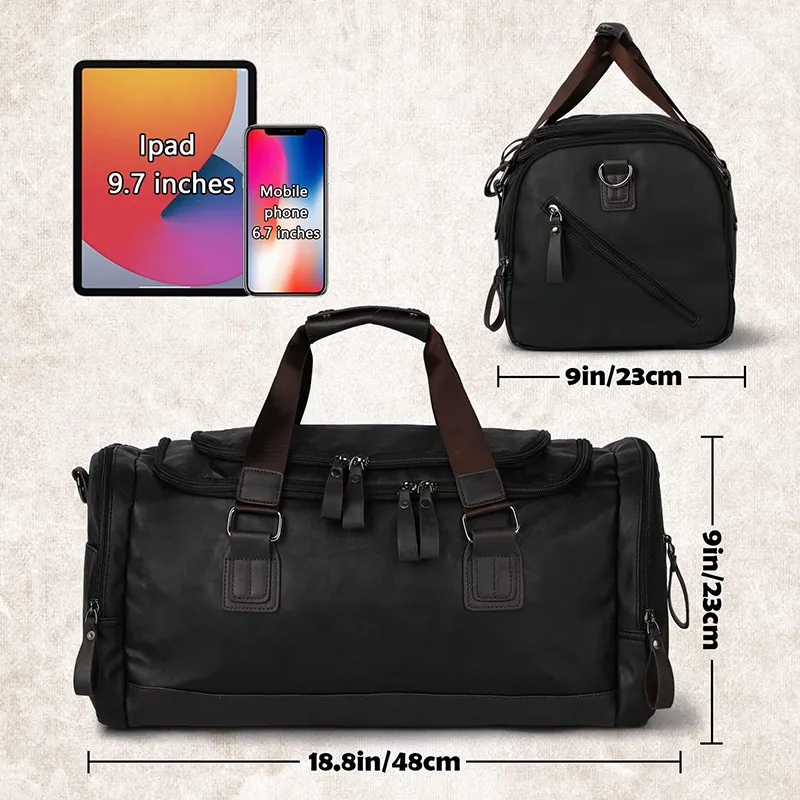 Bolsa de viaje de cuero vegano para fin de semana y pernoctar
