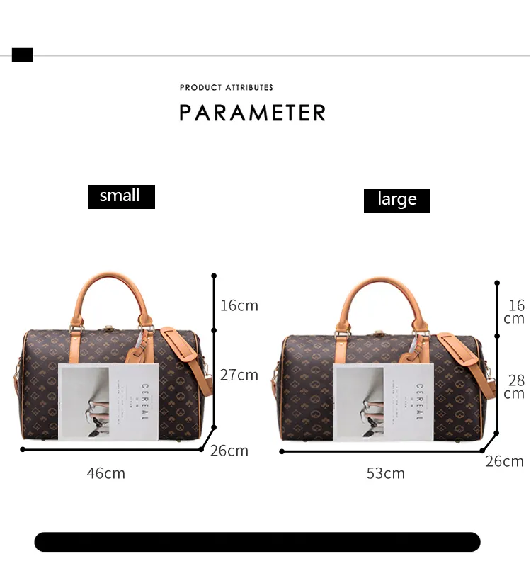 Bolsas de viaje de cuero a prueba de agua para mujeres, deportivas y de gimnasio, con diseño de cuadros de marcas famosas