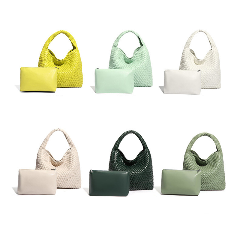 Sh2383 Bolsa hobo de lujo inspirada en intrecciato para mujeres, bolso de hombro de cuero PU para damas, bolsa tejida de diseñador personalizada