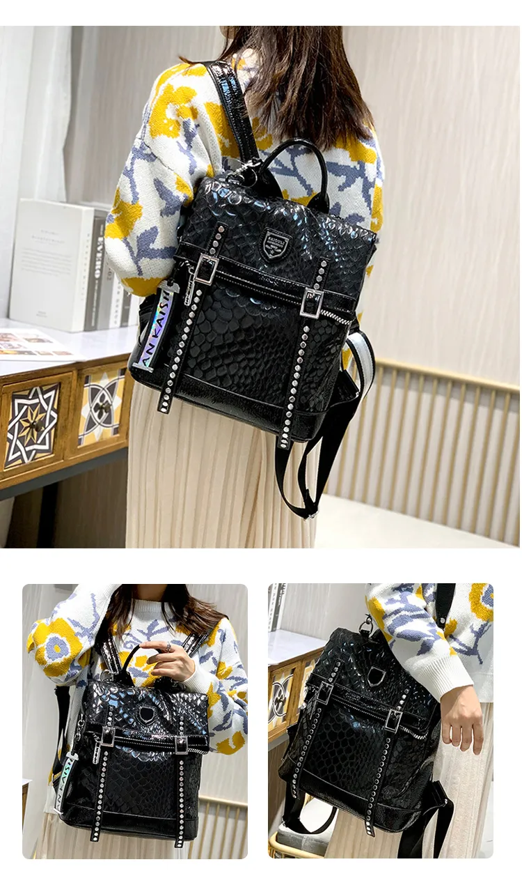 Mochila vintage femenina de lujo, diseñadora, alta calidad, gran capacidad para damas, mochila de moda