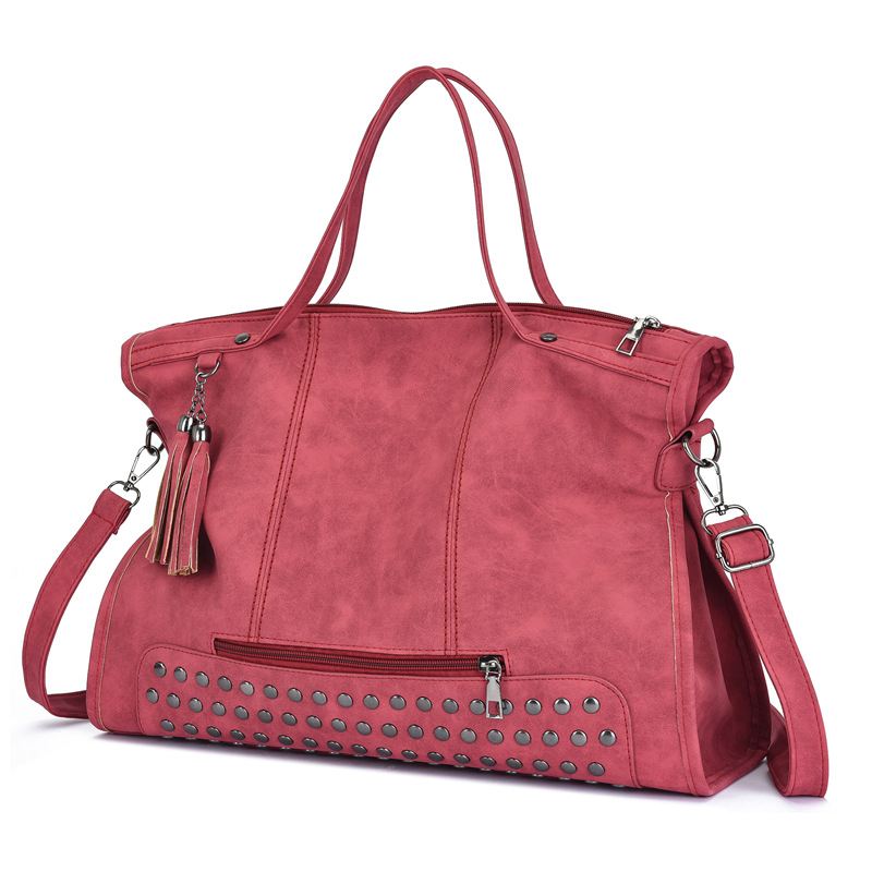 Bolsa de lujo personalizada y personalizada para mujeres, con borlas, de cuero, bolsos de mano para mujeres