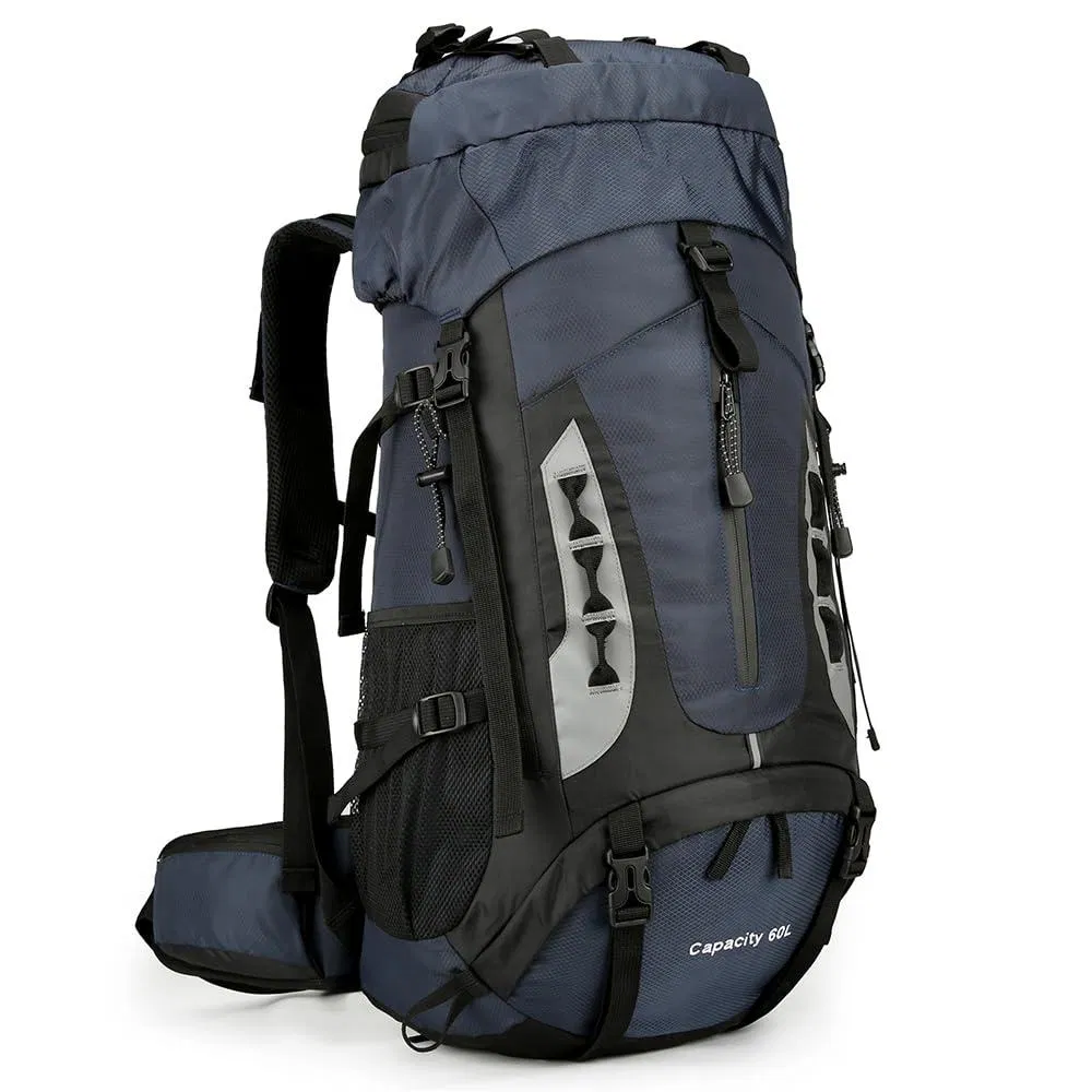 Mochila de senderismo impermeable 60L para hombres y mujeres