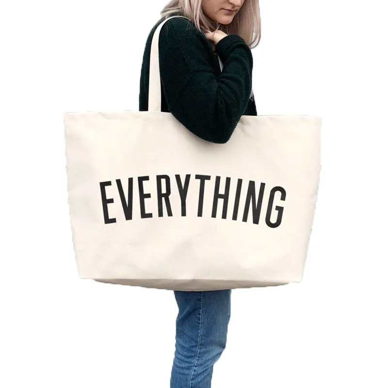Bolsas de mano personalizadas de tela reciclable de gran capacidad y económicas para mujeres, tote bag