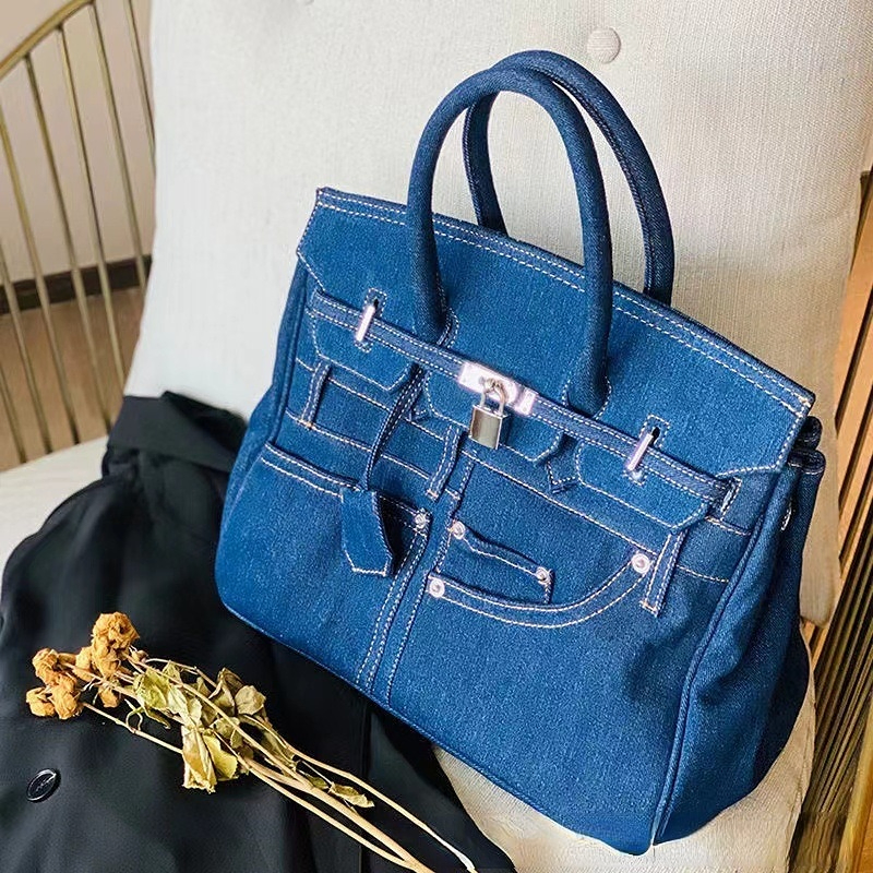 Bolso de mezclilla elegante y personalizado, bolso casual para mujeres que se puede llevar como bandolera en un hombro