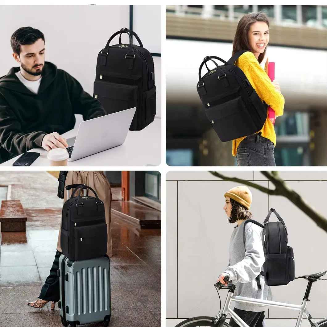 Mochilas de viaje con puerto USB, casuales y a prueba de agua, mochilas para portátiles de mujer