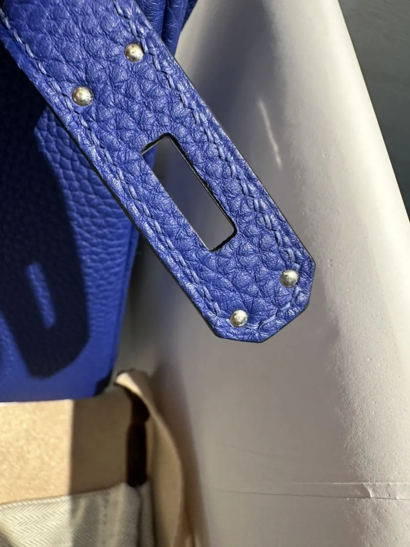 Bolsos de lujo de diseñadora para mujeres Ky 28cm bolsa de cuero Togo azul eléctrico