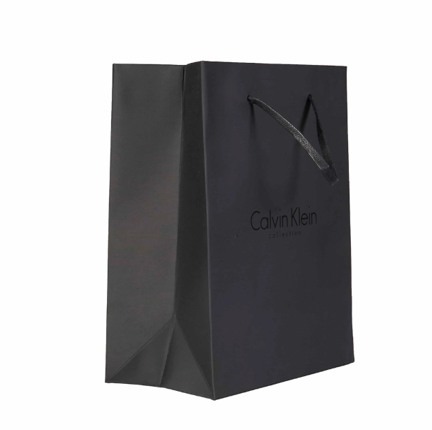 Bolsas de papel kraft personalizadas de tamaño mediano grande, en varios colores CMYK, con patrón de marca propia impreso
