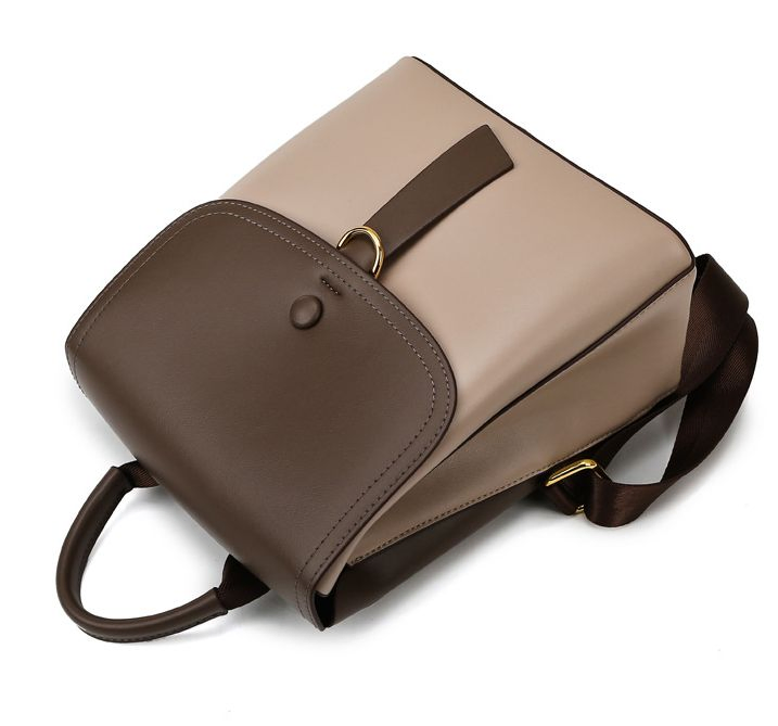 Mujeres Calidad Nueva Moda Simple Color Contraste Mochila Casual Exterior de Gran Capacidad