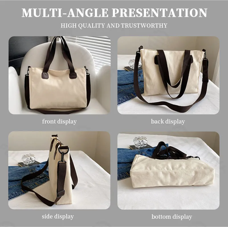 Bolso de hombro cruzado casual para mujeres, bolso de compras personalizado, bolsa tote personalizada