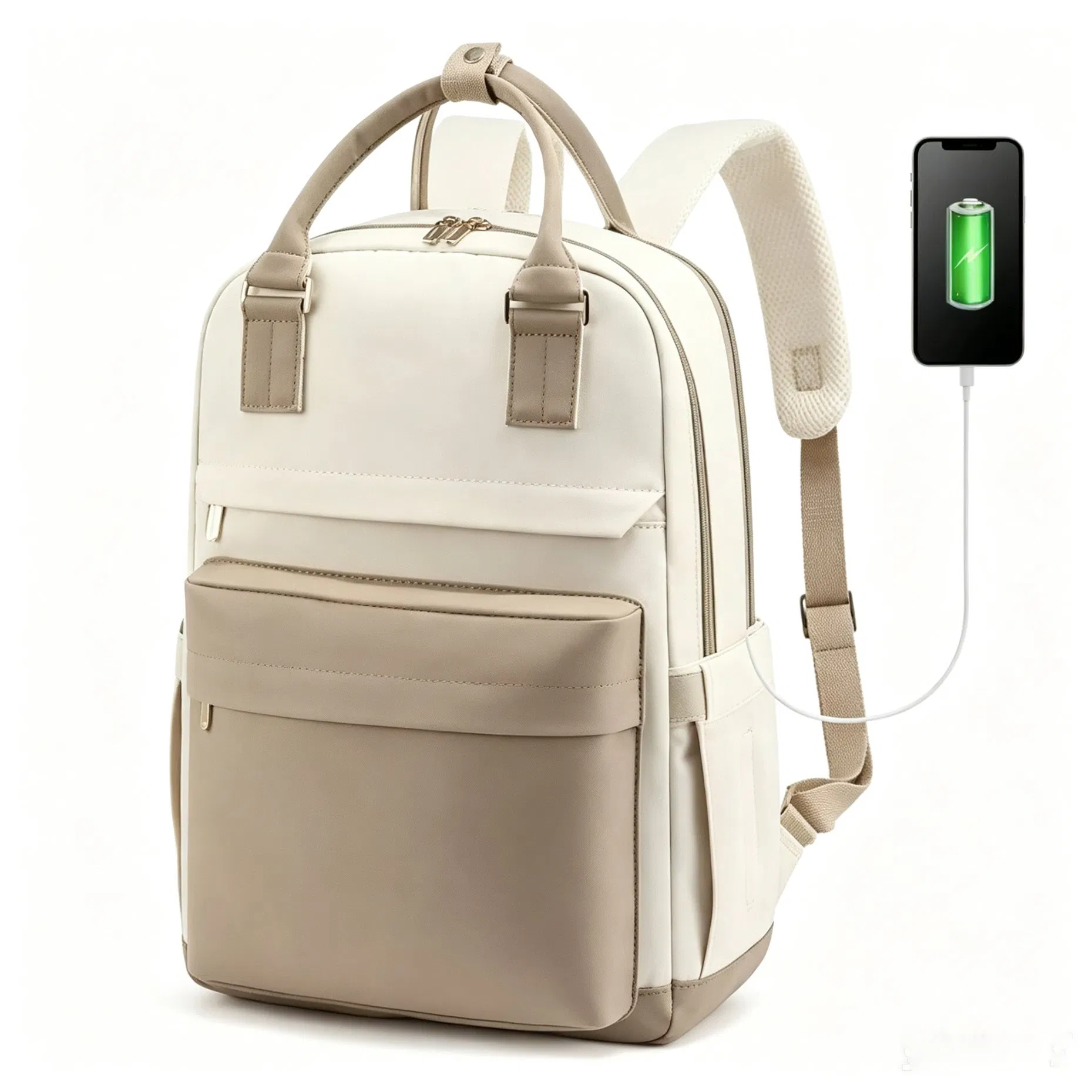 Mochilas de viaje con puerto USB, casuales y a prueba de agua, mochilas para portátiles de mujer