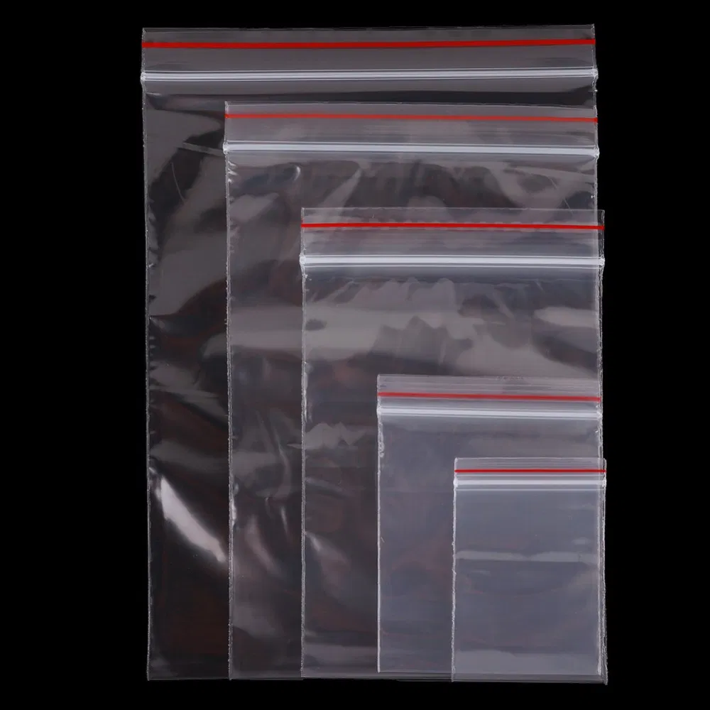 Bolsa de cierre hermético mini transparente de PE biodegradable para empaquetado de componentes de frijoles