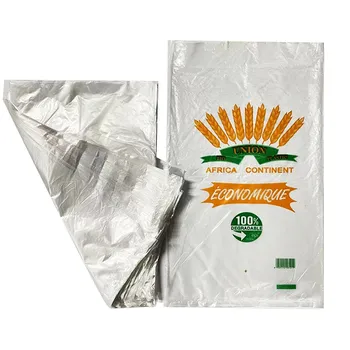 Bolsa de basura biodegradable de plástico PE PLA tipo chaleco grande y portátil para cocina, personalizada, con cordón de compra