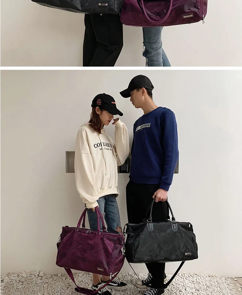 Bolso de viaje grande para mujeres, camuflaje, bolso de mano para hombres, maleta de viaje de corta distancia