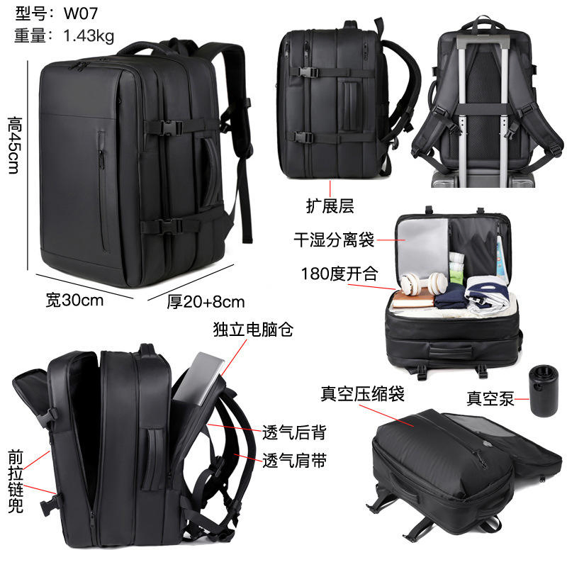 Capacidad Súper Grande para Hombres/Mujeres Mochila de Compresión Vacía Expandible Mochila Universal de Negocios Mochila Multifuncional