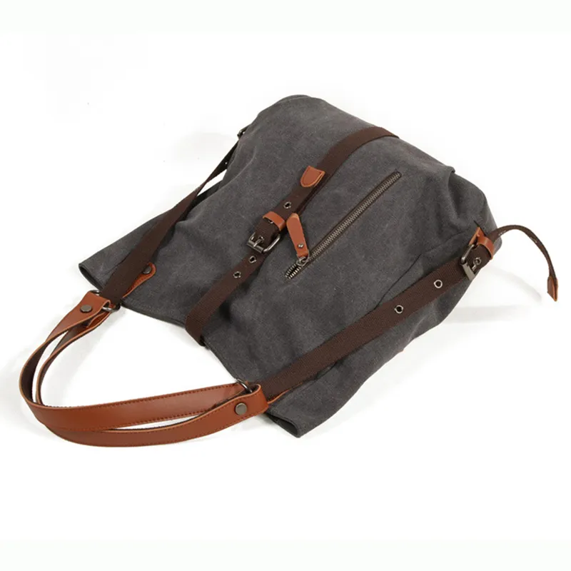 Mochila de lona vintage casual para mujeres vista 4