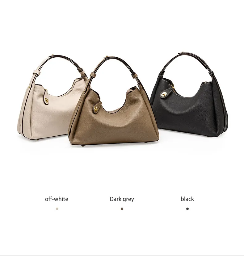 Bolso de Mano Elegante de Cuero Genuino