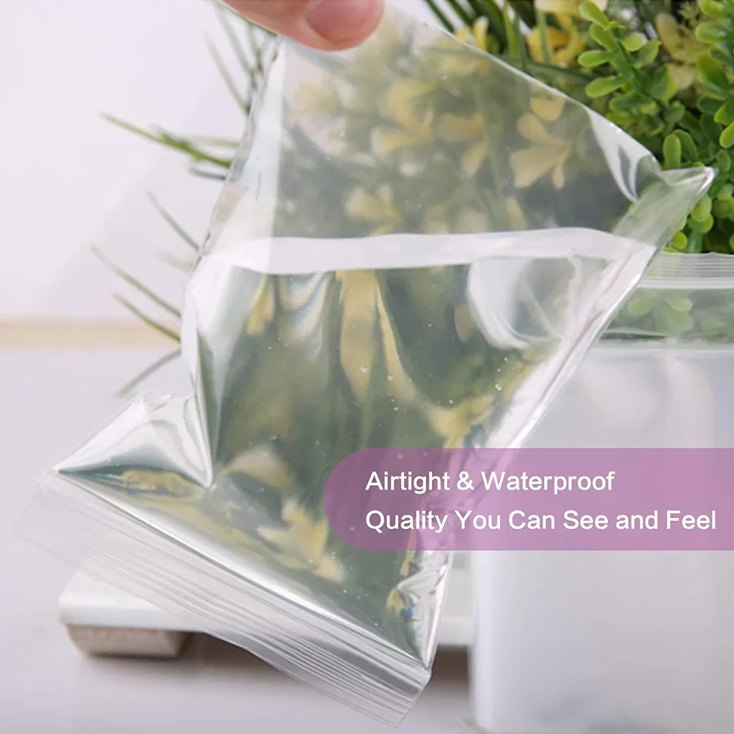 Bolsa de cierre hermético mini transparente de PE biodegradable para empaquetado de componentes de frijoles
