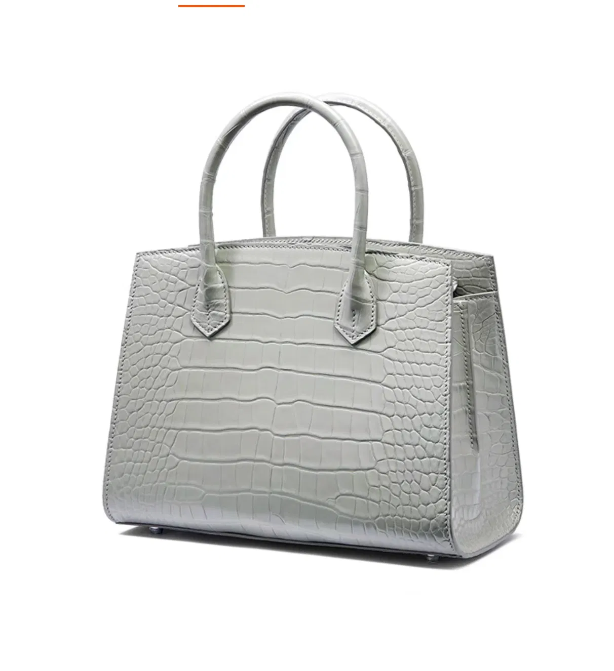 Bolso de mano de lujo personalizado para mujer, diseñado como tote, de cuero PU con estampado de cocodrilo, con asas superiores dobles